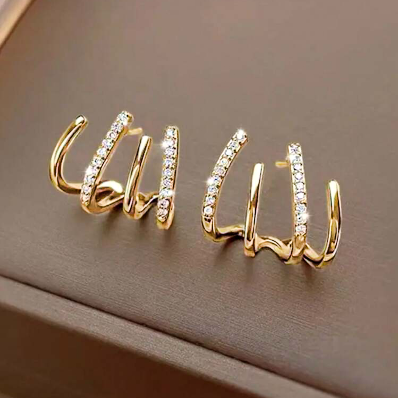 Multi-hole effect claw earrings